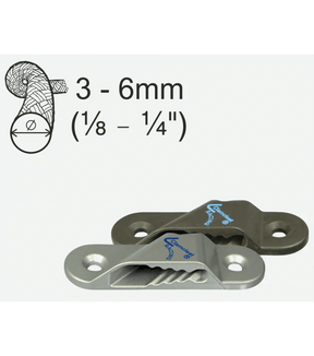 Clamcleat aluminium à plat - Tribord - Plage de diamètre de corde 3-6 mm (1/8" – 1/4") avec système antidérapant.