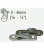 Clamcleat aluminium à plat - Tribord - Plage de diamètre de corde 3-6 mm (1/8" – 1/4") avec système antidérapant.