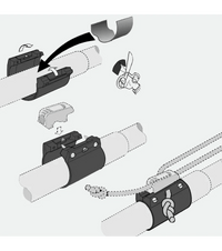 Montage du kit clamcleat aluminium pour tube 25mmsur des tubes et cordages.