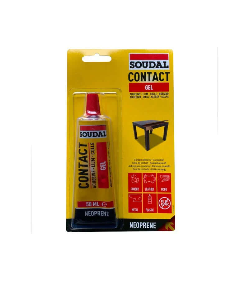 Colle néoprène blister 50ml, gel de contact pour collage de caoutchouc, métal, cuir et plastique.