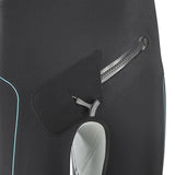 Détail de la fermeture éclair de la combinaison hydbride SEMI DRY, offrant une accessibilité et une fonctionnalité optimales.
