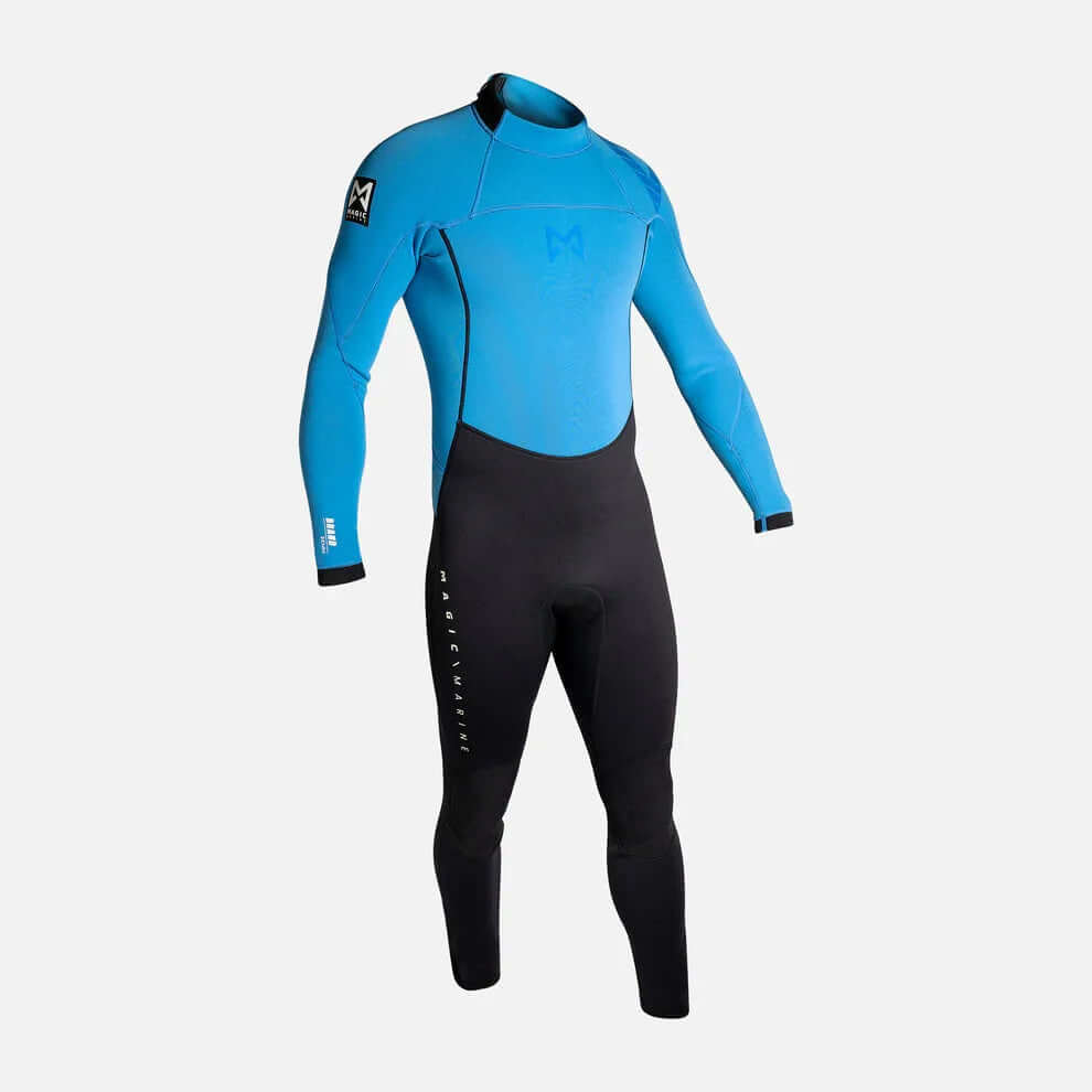 Combinaison néoprène unisexe 3/2mm MAGIC MARINE en bleu, design confortable avec fermeture éclair au dos.