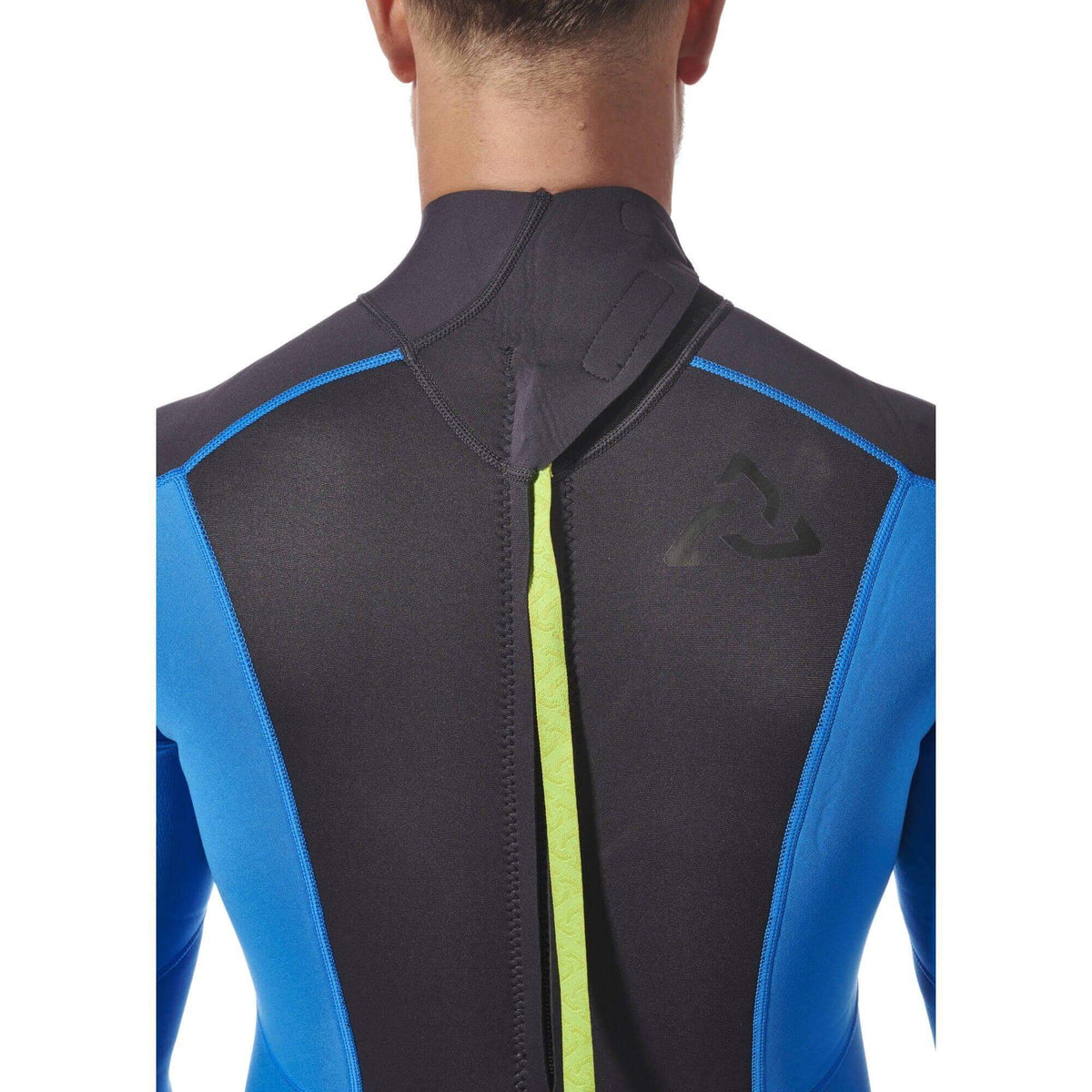 Dos de la combinaison néoprène essential 3/2mm - homme, montrant le zip et le design en néoprène ultrastretch.