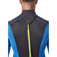 Dos de la combinaison néoprène essential 3/2mm - homme, montrant le zip et le design en néoprène ultrastretch.