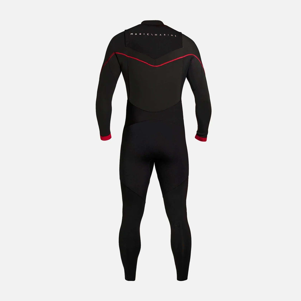 Combinaison racing néoprène 4/3 vue arrière, conçue en néoprène M-Flex, optimisée pour le confort et la flexibilité.