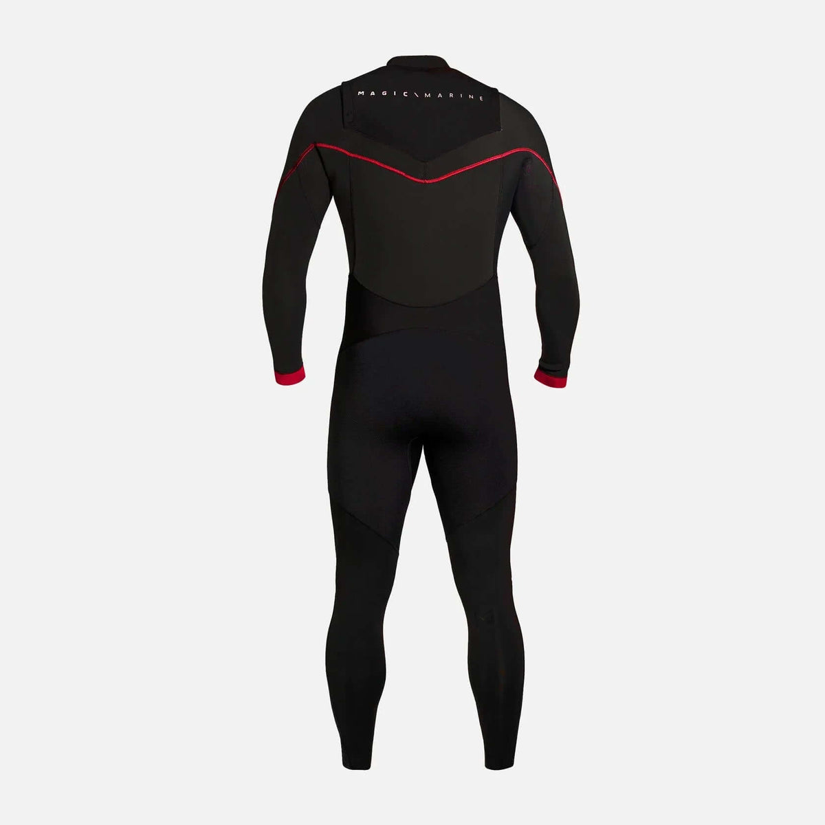 Combinaison racing néoprène 4/3 vue arrière, conçue en néoprène M-Flex, optimisée pour le confort et la flexibilité.