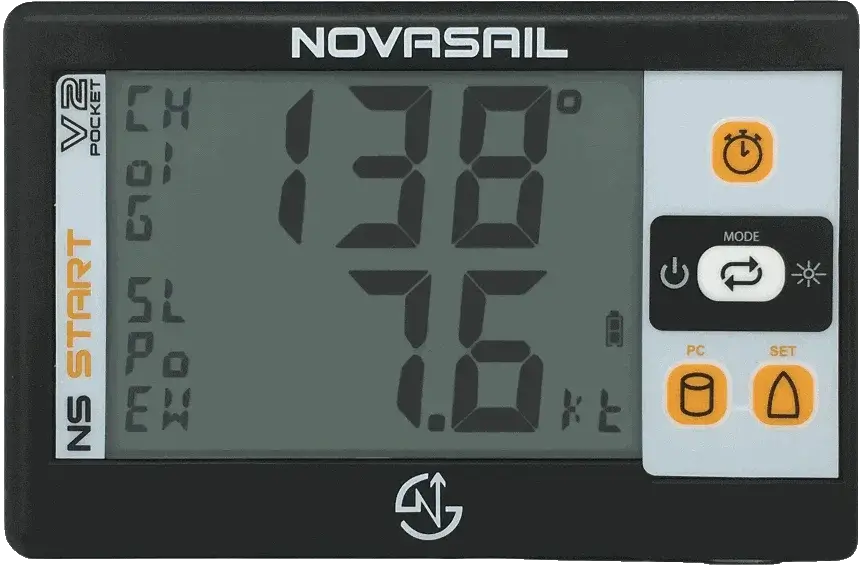Compas de régate speedo NS-START Pocket V2 avec affichage numérique de cap et vitesse.