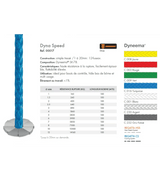 Cordage 100% dyneema SK78, Dyna Speed, simple tressé, caractéristiques techniques et couleurs disponibles.