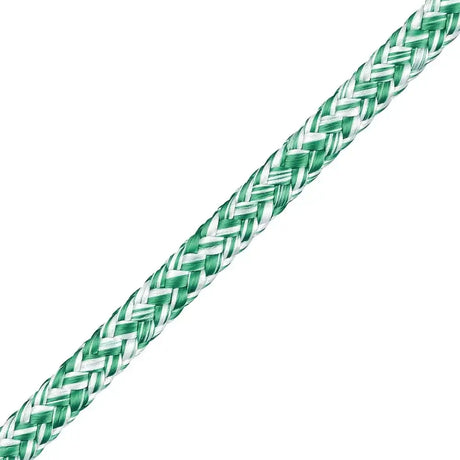 Cordage Magic pro 4mm - âme Dyneema/Gaine Polyester Grip en vert et blanc, utilisé pour dériveurs et catamarans.