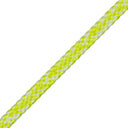 Cordage Magic pro 6mm - âme Dyneema/Gaine Polyester Grip en vue détaillée du cordage en couleur jaune et blanc.