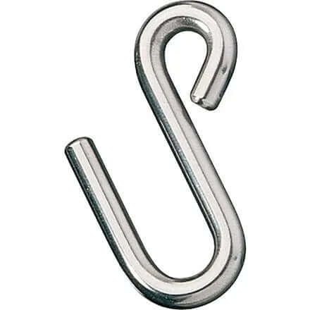 Crochet en S, 4,8mm en acier inoxydable, utilisé pour fixation temporaire, diamètre de fil 4,8 mm.