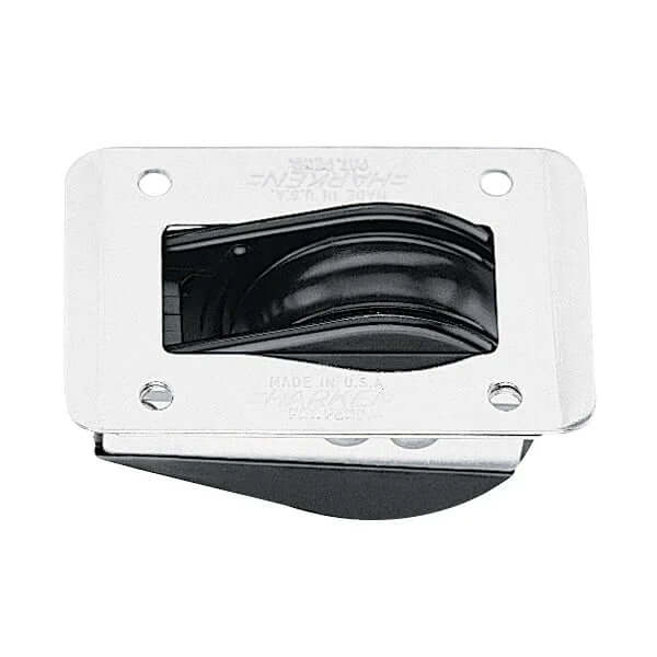 Dinghy à encastrer 44 mm, réa noir en plastique dans un boîtier en acier inoxydable.