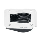 Dinghy à encastrer 44 mm, réa noir en plastique dans un boîtier en acier inoxydable.