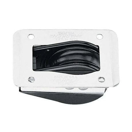 Dinghy à encastrer 44 mm, réa noir en plastique dans un boîtier en acier inoxydable.