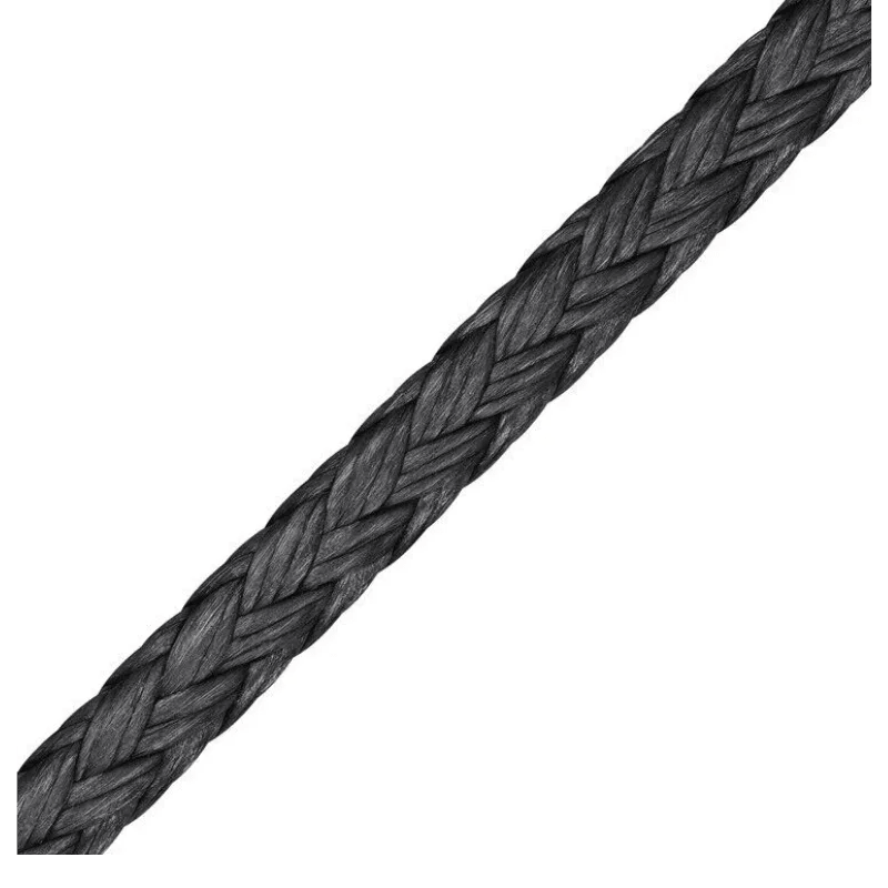 Dyneema D-Pro noir 3mm, corde tressée noire en polyuréthane, résistance à l'abrasion et aux UV.