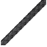 Dyneema D-Pro noir 3mm, corde tressée noire en polyuréthane, résistance à l'abrasion et aux UV.