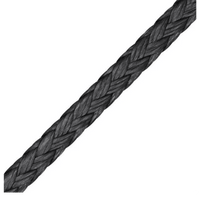 Dyneema D-Pro noir 3mm, corde tressée noire en polyuréthane, résistance à l'abrasion et aux UV.