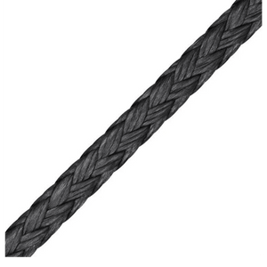 Dyneema D-Pro noir 3mm, corde tressée noire en polyuréthane, résistance à l'abrasion et aux UV.