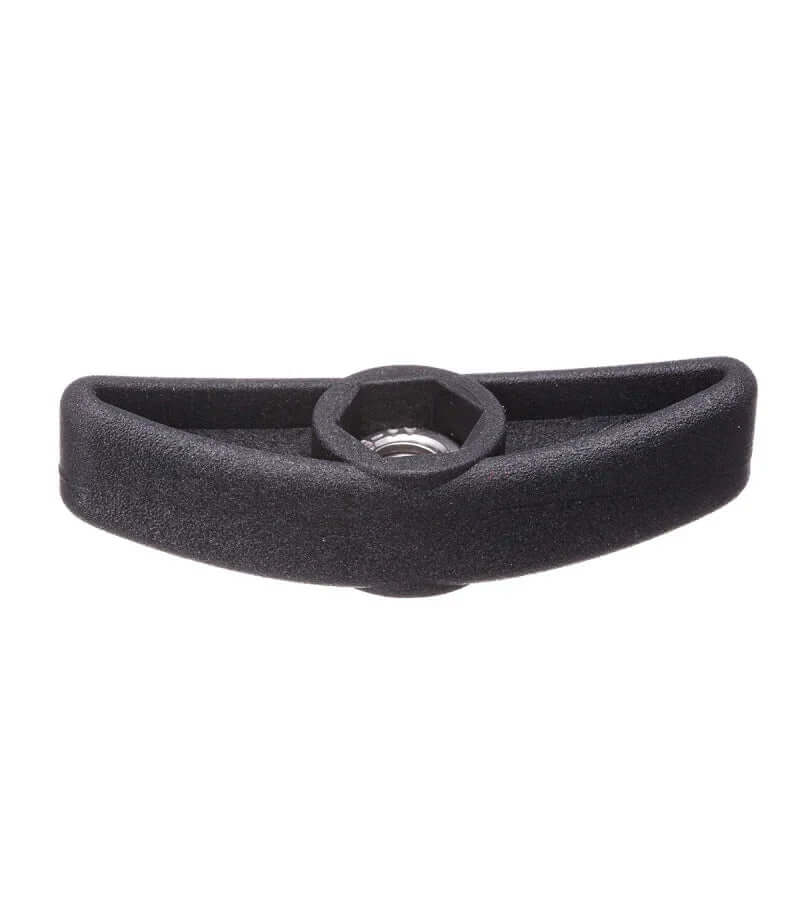Écrou à oreilles Plastique/Inox - Diamètre : Ø6mm vue avant, couleur noir, finition plastique.