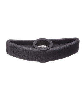Écrou à oreilles Plastique/Inox - Diamètre : Ø6mm vue avant, couleur noir, finition plastique.
