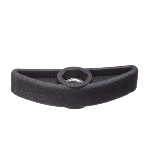 Écrou à oreilles Plastique/Inox - Diamètre : Ø6mm vue avant, couleur noir, finition plastique.