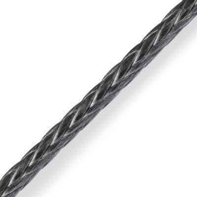 Excel D12 SK78 - 2,5 mm - noir, tresse en Dyneema SK78 pré-étirée à chaud, coloris noir, offrant légèreté et résistance.