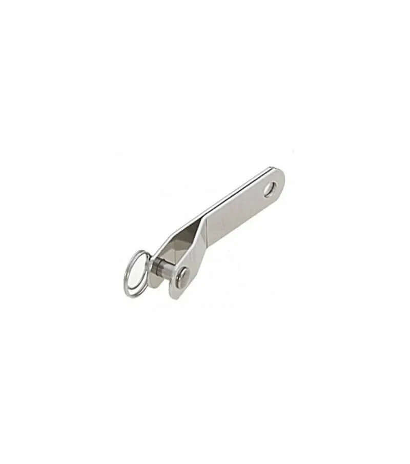 Ferrure de hauban simple Ø6mm - 15X70mm en Inox, dimensions 15x70mm, axe Ø6mm.