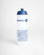 Gourde 750ml Rooster avec bouchon bleu, transparente pour surveiller le niveau d'eau.