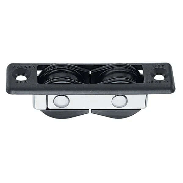Bullet double à encastrer 29 mm, poulie encastrée Harken avec réa de 29 mm, longueur totale de 95 mm et poids de 50 g.