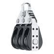 Bullet triple 29 mm Harken pulley with three sheaves for precise line guidance on modern sailboats.