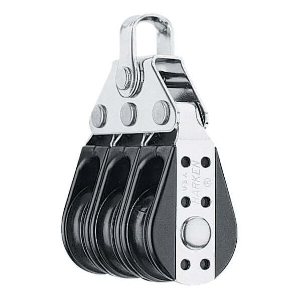 poulie à basse friction 29 mm conçue pour les voiliers, montrant la Bullet triple de Harken.