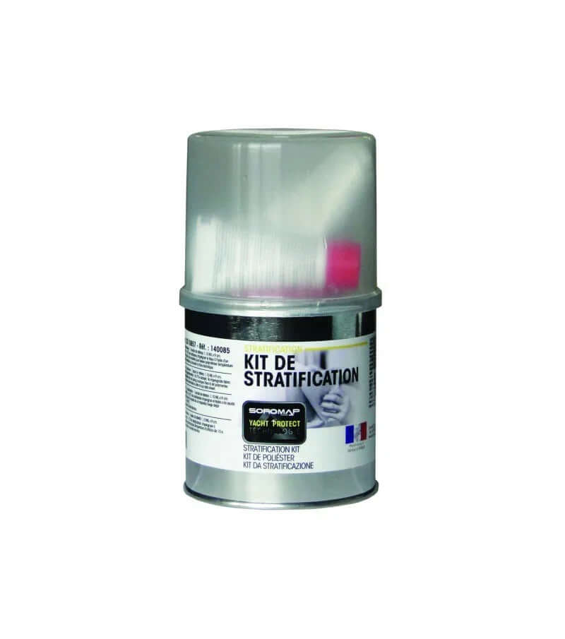 Kit de réparation polyester 400g + tissus mat - Kit de stratification avec résine et catalyseur.