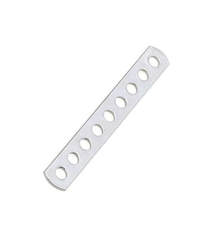 Latte ridoir simple en inox haute résistance, dimensions 14x100 mm, 8 trous pour fixation.