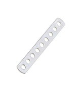 Latte ridoir simple en inox haute résistance, dimensions 14x100 mm, 8 trous pour fixation.