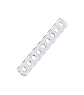 Latte ridoir simple en inox haute résistance, dimensions 14x100 mm, 8 trous pour fixation.