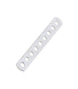 Latte ridoir simple en inox haute résistance, dimensions 14x100 mm, 8 trous pour fixation.