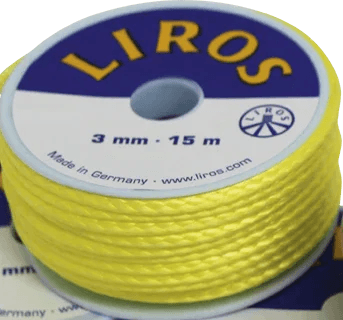 Bobine de fil Liros jaune, 3 mm x 15 m, fabriqué en Allemagne, pour divers usages marins.