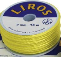 Bobine de fil Liros jaune, 3 mm x 15 m, fabriqué en Allemagne, pour divers usages marins.