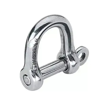 Manille 6 mm en acier inoxydable poli, conçue pour une utilisation marine avec résistance et orientation perpendiculaire.