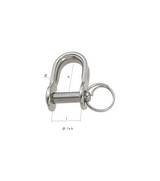 Manille droite emboutie avec anneau brisé - Inox A4 4mm, conception en acier inoxydable A4 avec capacités techniques.