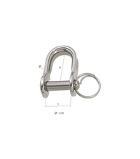 Manille droite emboutie avec anneau brisé - Inox A4 4mm, conception en acier inoxydable A4 avec capacités techniques.