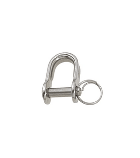 Manille droite emboutie avec anneau brisé - Inox A4 4mm, en acier inoxydable A4, avec anneau brisé.