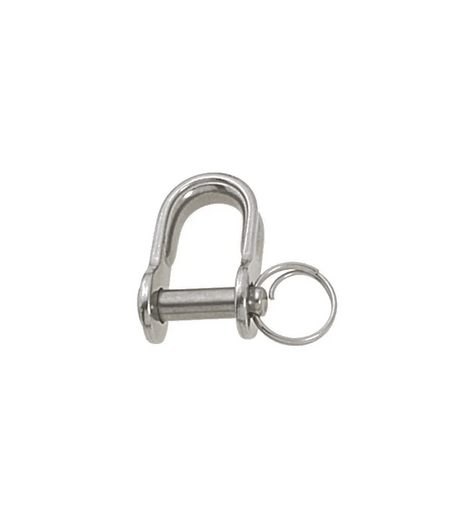 Manille droite emboutie avec anneau brisé - Inox A4 4mm, en acier inoxydable A4, avec anneau brisé.