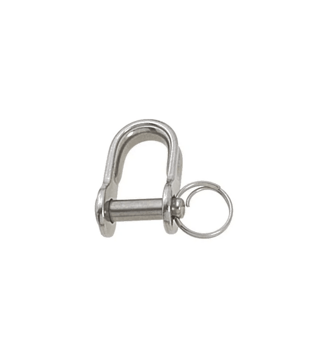 Manille droite emboutie avec anneau brisé - Inox A4 4mm, en acier inoxydable A4, avec anneau brisé.