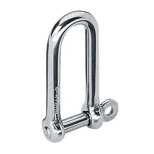 Manille longue 5 mm, modèle en acier poli, design allongé pour une utilisation sécurisée en voile ou amarrage.