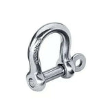 Manille lyre 4 mm en acier inoxydable avec un poli lustré, conçue pour robustesse et fiabilité.
