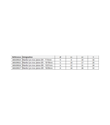 Tableau des spécifications pour Manille lyre inox pleine - Inox A4 4mm, montrant dimensions et références.