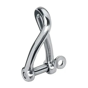 Manille torse 5 mm en acier inoxydable forgé avec un poli lustré et une torsion à 90°.