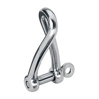 Manille torse 5 mm en acier inoxydable forgé avec un poli lustré et une torsion à 90°.