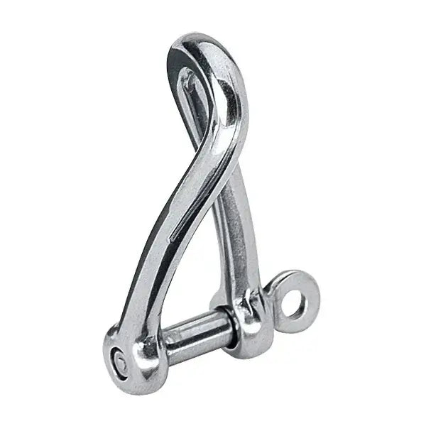 Manille torse 5 mm en acier inoxydable forgé avec un poli lustré et une torsion à 90°.